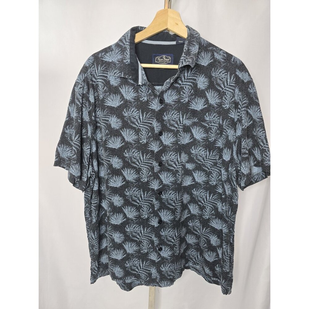 Nat Nast Men's Neat Traditional Fit Print Shirt Silk Blend Size XL